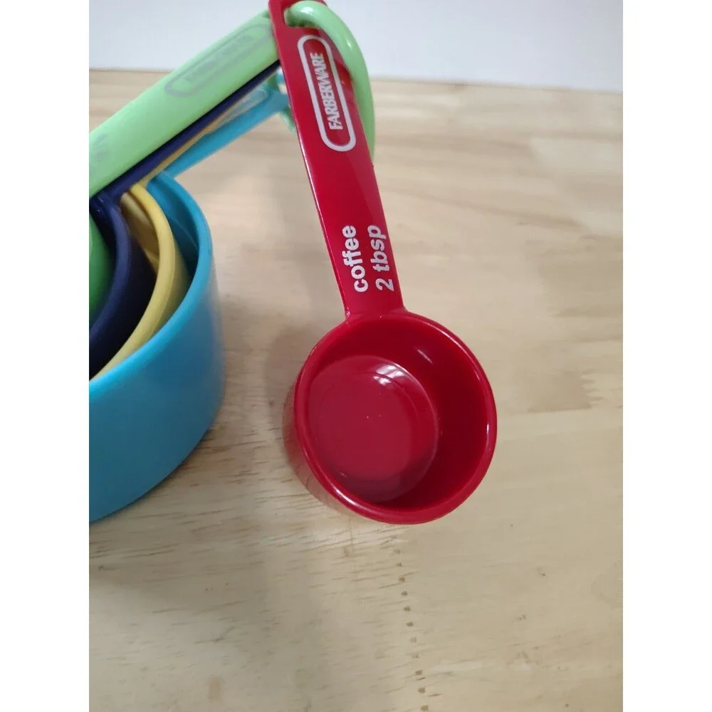 Professional 5-Piece Measuring Cup Set with Coffee Scoop Durable Plastic Kitchen